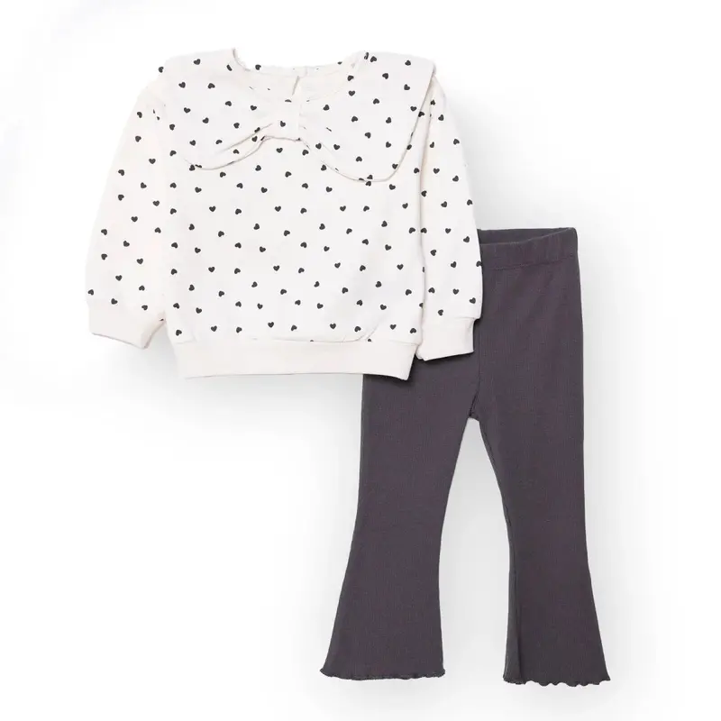 Hellobaby Blouse-Leggings - Ecru Printed 1