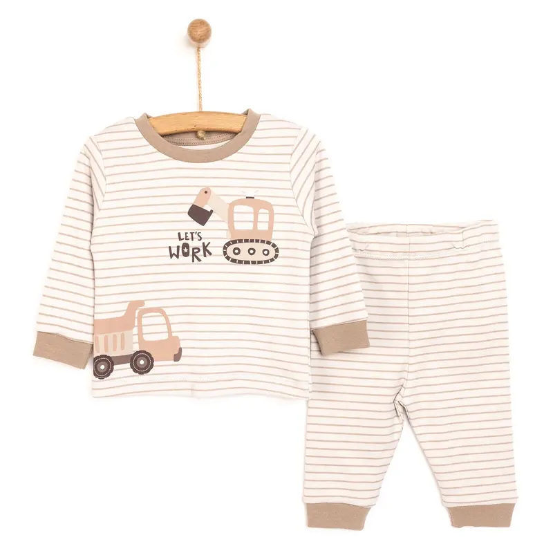 Hellobaby Boy Long Sleeve Pyjamas Set - Beige 1