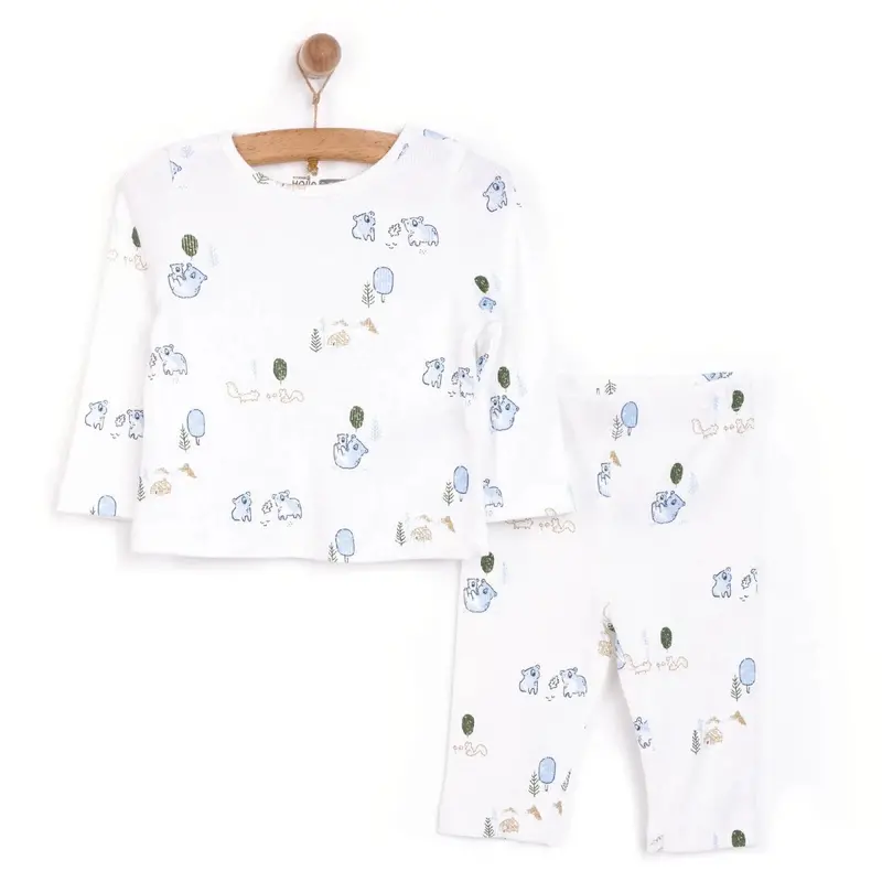 Hellobaby Boy Long Sleeve Pyjamas Set - Ecru 1