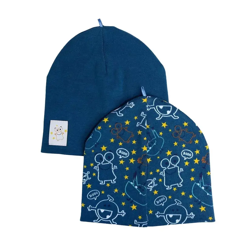 Hellobaby Boys 2-Pack Hat Monster - Navy Blue 1