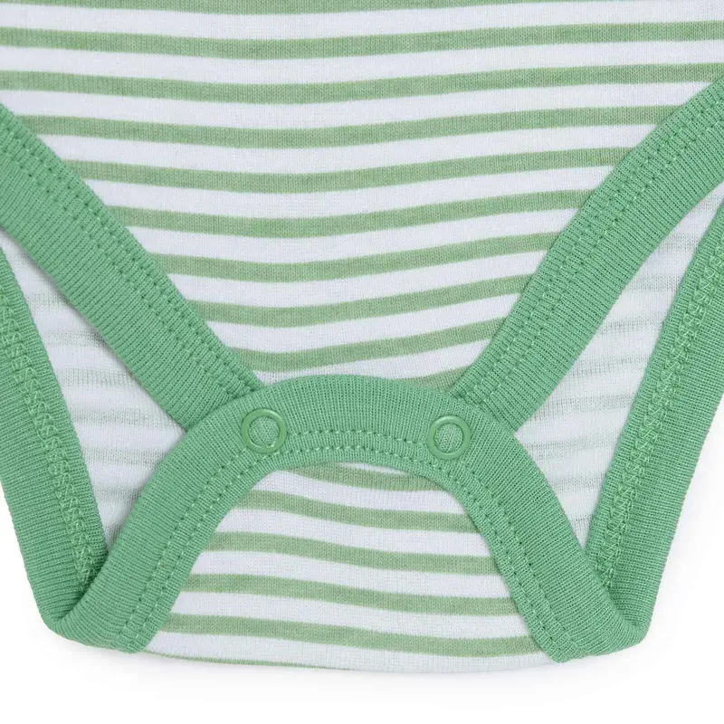 Hellobaby Boys 2-Pack Short-Sleeve Bodysuits Striped Snap Fastening Popper Neck Short Sleeve - Green 6
