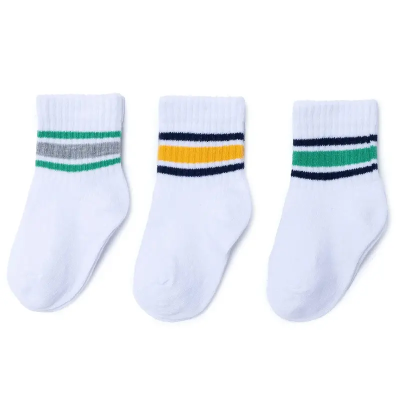 Hellobaby Boys 3-Pack Ankle Socks Striped - White 1