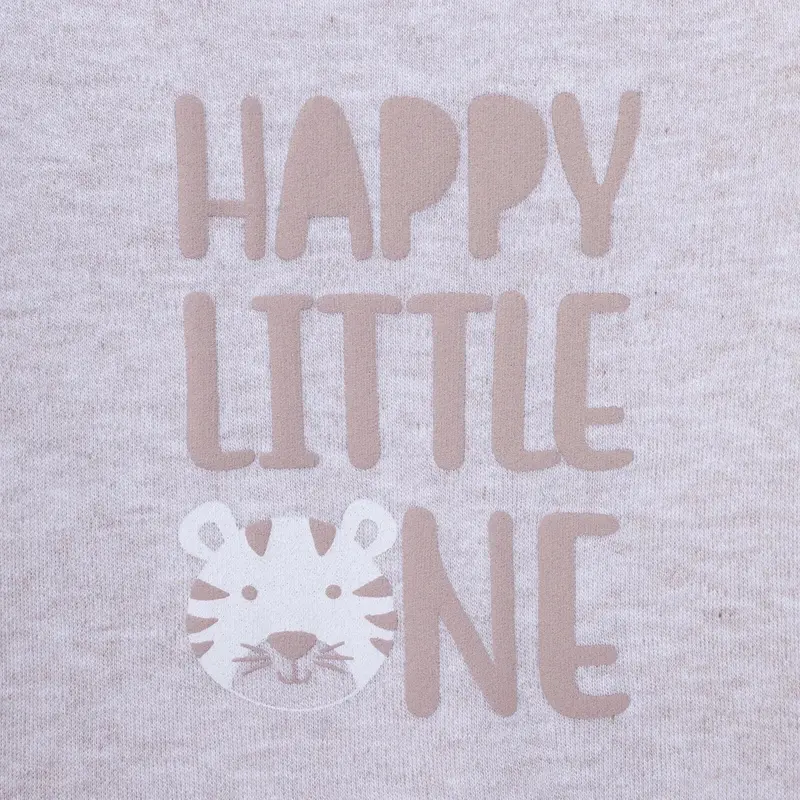 Hellobaby Boys Body-Footed Bottom-Hat Animal Envelope Neck Long Leg Long Sleeve - Beige Melange 3