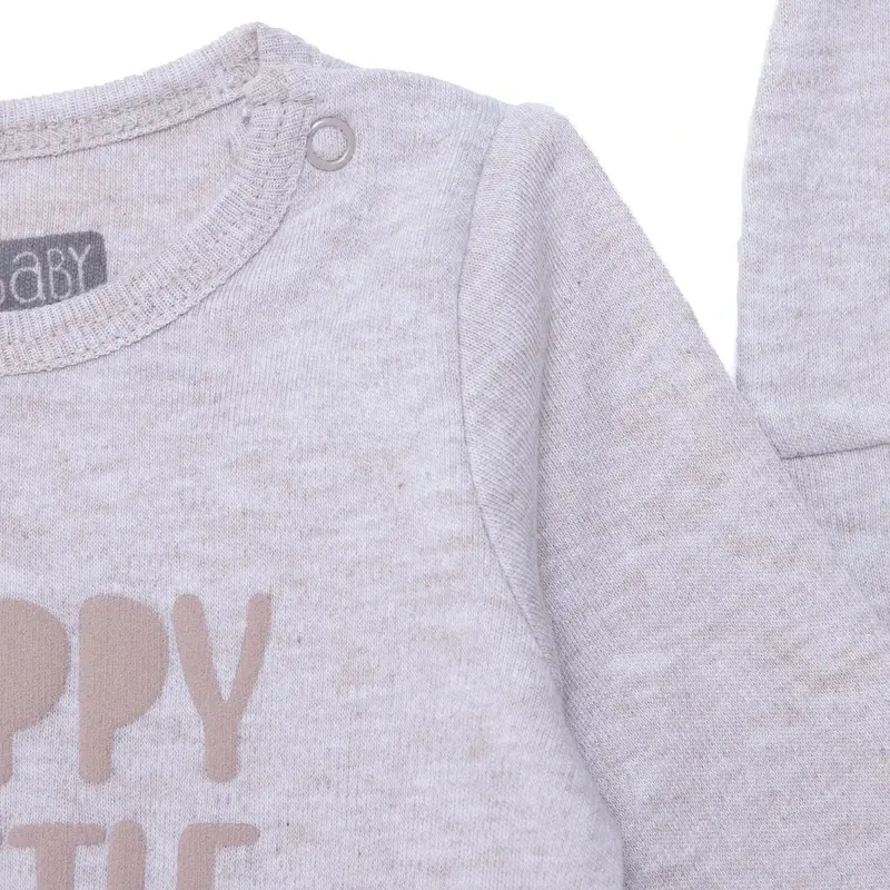 Hellobaby Boys Body-Footed Bottom-Hat Animal Envelope Neck Long Leg Long Sleeve - Beige Melange 4