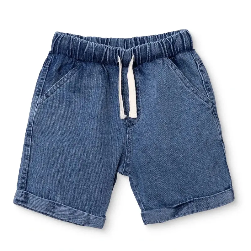 Hellobaby Boys Denim Shorts Lace-Up Little Sailor Above The Knee - Blue 1
