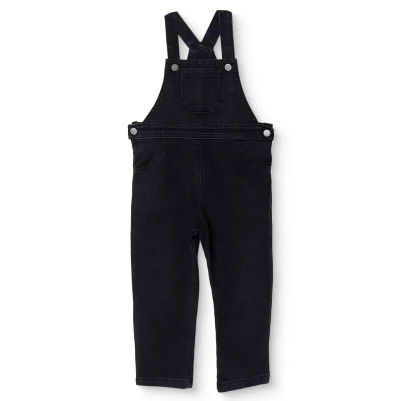 Hellobaby Boys Dungarees Buttoned Cool Boy Decorative Collar Short Length Sleeveless - Black 1