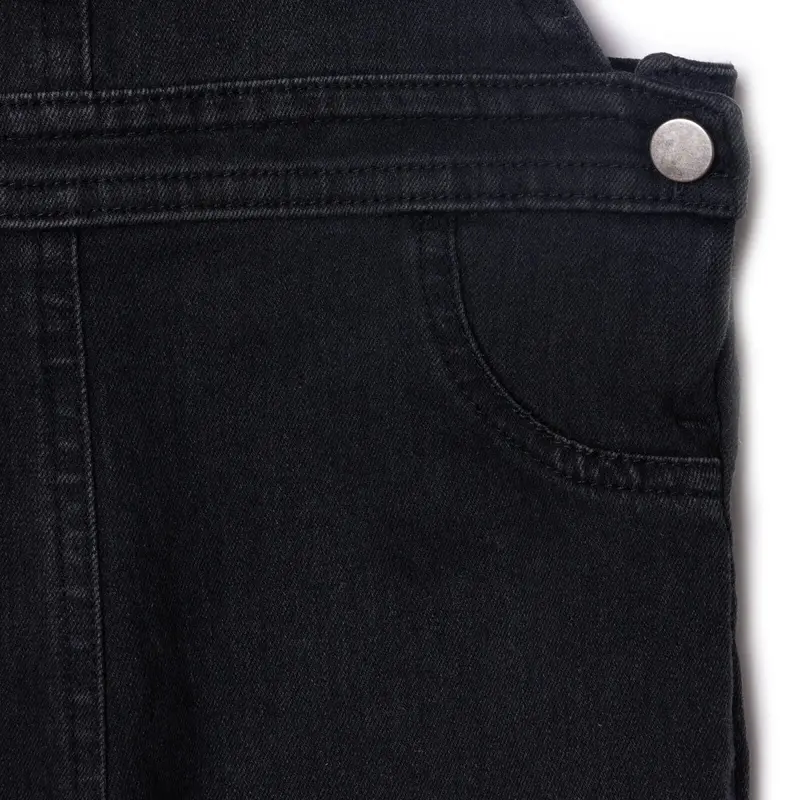 Hellobaby Boys Dungarees Buttoned Cool Boy Decorative Collar Short Length Sleeveless - Black 4
