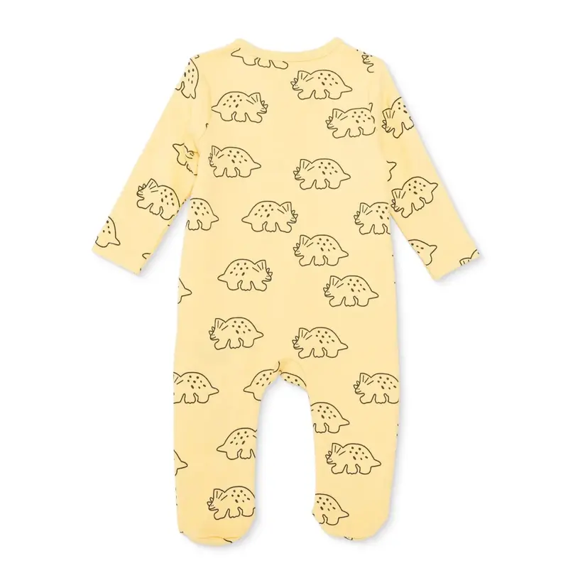 Hellobaby Boys Footed Sleepsuit Dinosaur Print Zip Fastening Crew Neck Full Length Long Sleeve - Orange 2