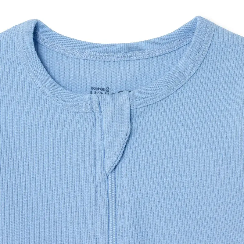 Hellobaby Boys Footed Sleepsuit Zip Fastening Crew Neck Full Length Long Sleeve - Blue 4