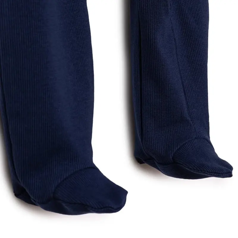 Hellobaby Boys Footed Sleepsuit Zip Fastening Crew Neck Full Length Long Sleeve - Dark Blue 4