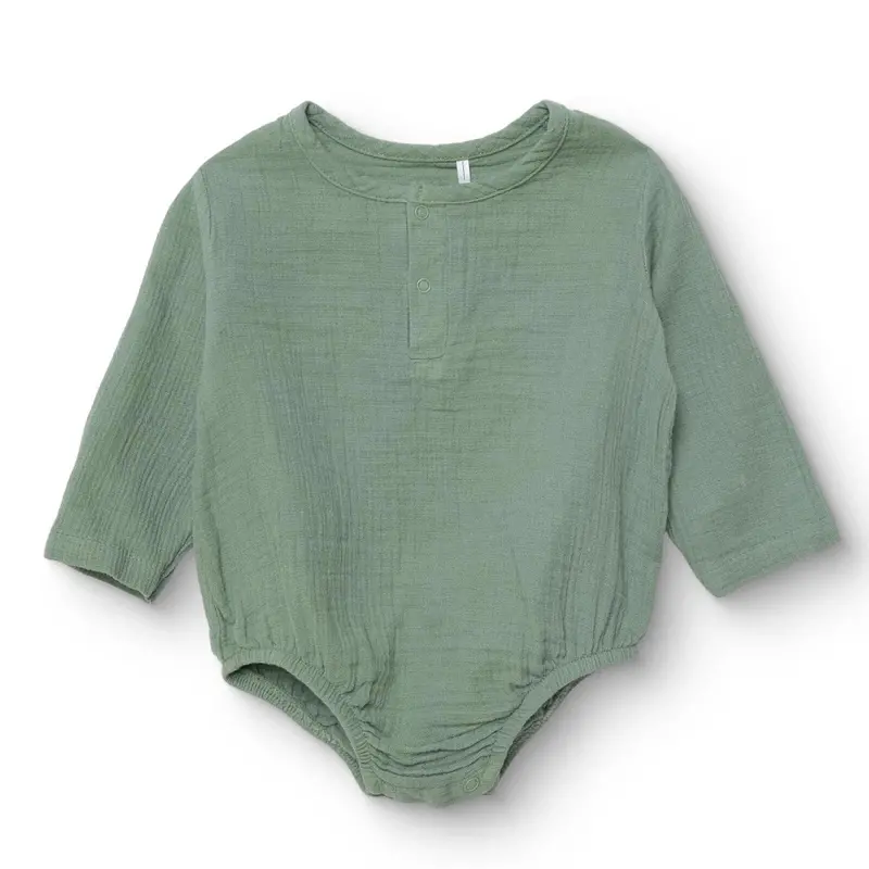 Hellobaby Boys Long Sleeve Bodysuit With Poppers Grandad Collar Long Sleeve - Multicolour 1