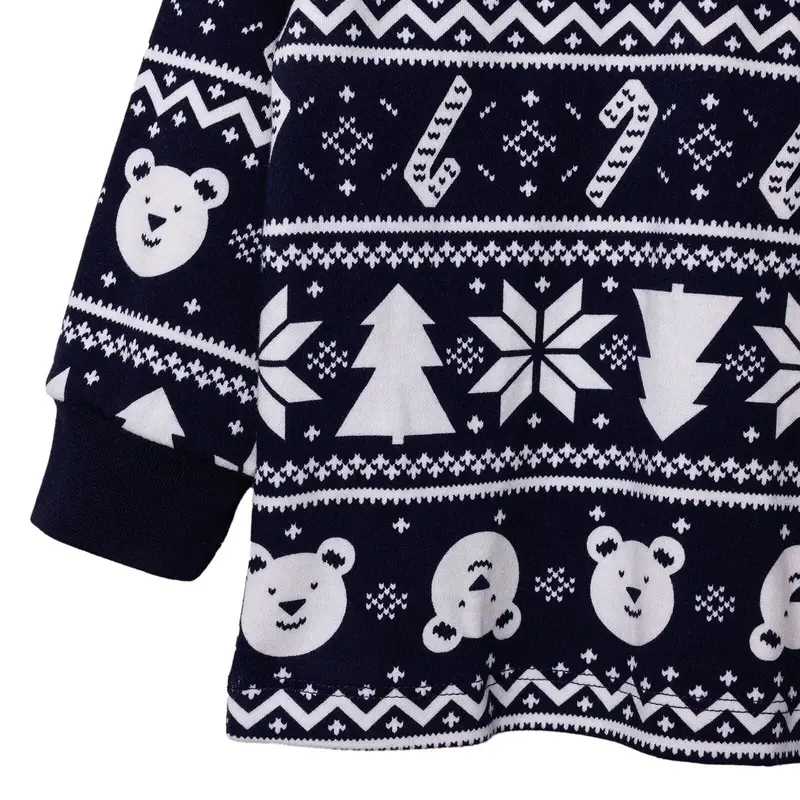 Hellobaby Boys Long Sleeve Pyjamas Set Christmas Crew Neck Long Leg Long Sleeve - Navy Blue 4
