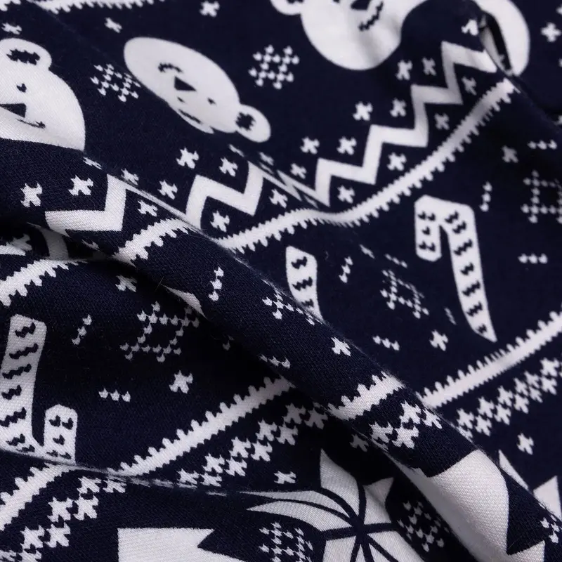 Hellobaby Boys Long Sleeve Pyjamas Set Christmas Crew Neck Long Leg Long Sleeve - Navy Blue 6