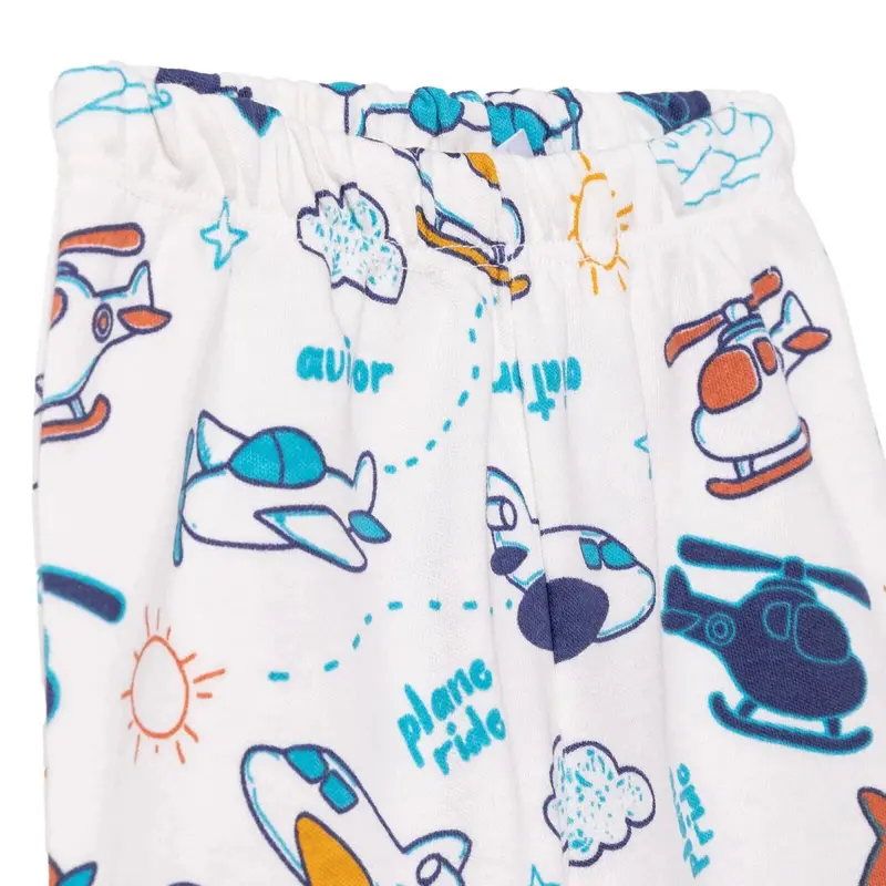 Hellobaby Boys Long Sleeve Pyjamas Set With Buttons Peter-Pan Collar Long Leg Long Sleeve - Ecru 5