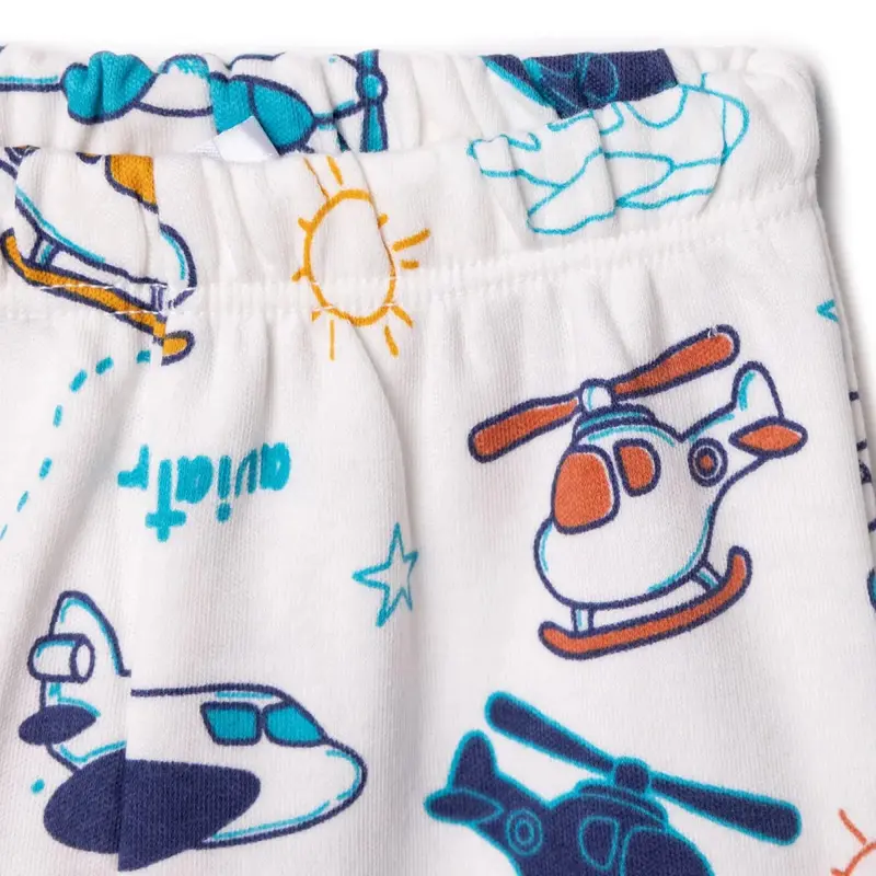 Hellobaby Boys Long Sleeve Pyjamas Set With Buttons Peter-Pan Collar Long Leg Long Sleeve - Ecru 6