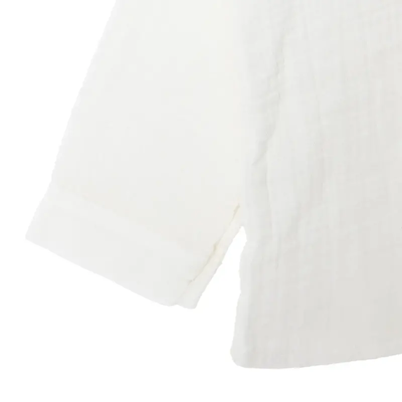 Hellobaby Boys Shirt Buttoned Little Sailor Mandarin Collar Long Sleeve - Ecru 6