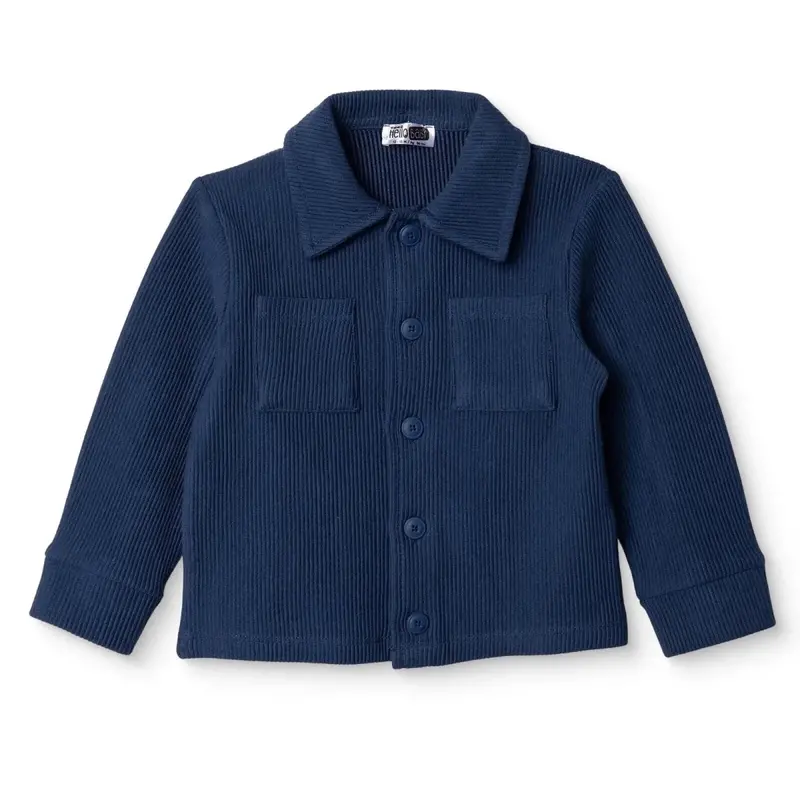 Hellobaby Boys Shirt Buttoned Shirt Collar Long Sleeve - Navy Blue 1