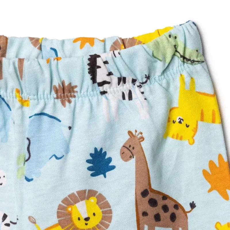 Hellobaby Boys Short Sleeve Pyjamas Set Animal Print Crew Neck Short Length Short Sleeve - Blue 5