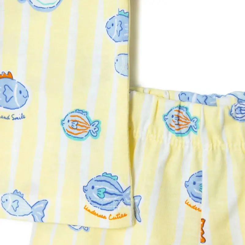 Hellobaby Boys Short Sleeve Pyjamas Set Animal With Buttons Shirt Collar Short Leg Short Sleeve - Yellow 4