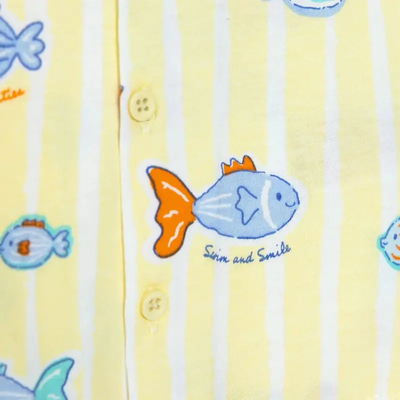 Hellobaby Boys Short Sleeve Pyjamas Set Animal With Buttons Shirt Collar Short Leg Short Sleeve - Yellow 5