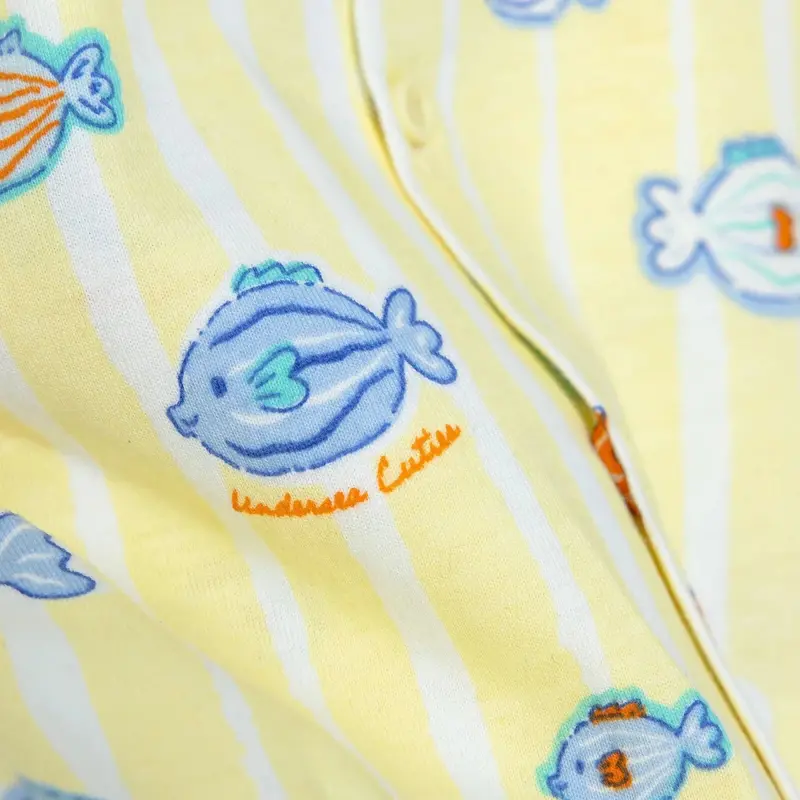 Hellobaby Boys Short Sleeve Pyjamas Set Animal With Buttons Shirt Collar Short Leg Short Sleeve - Yellow 6