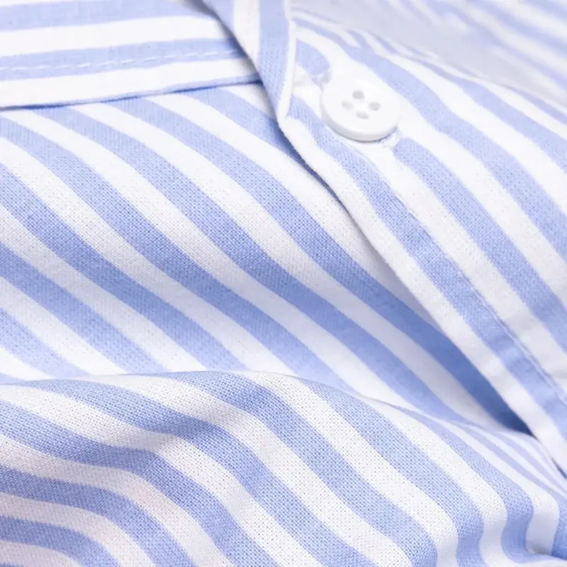 Hellobaby Boys Short Sleeve Pyjamas Set Striped Buttoned Peter Pan Collar Short Length Short Sleeve - Blue 6