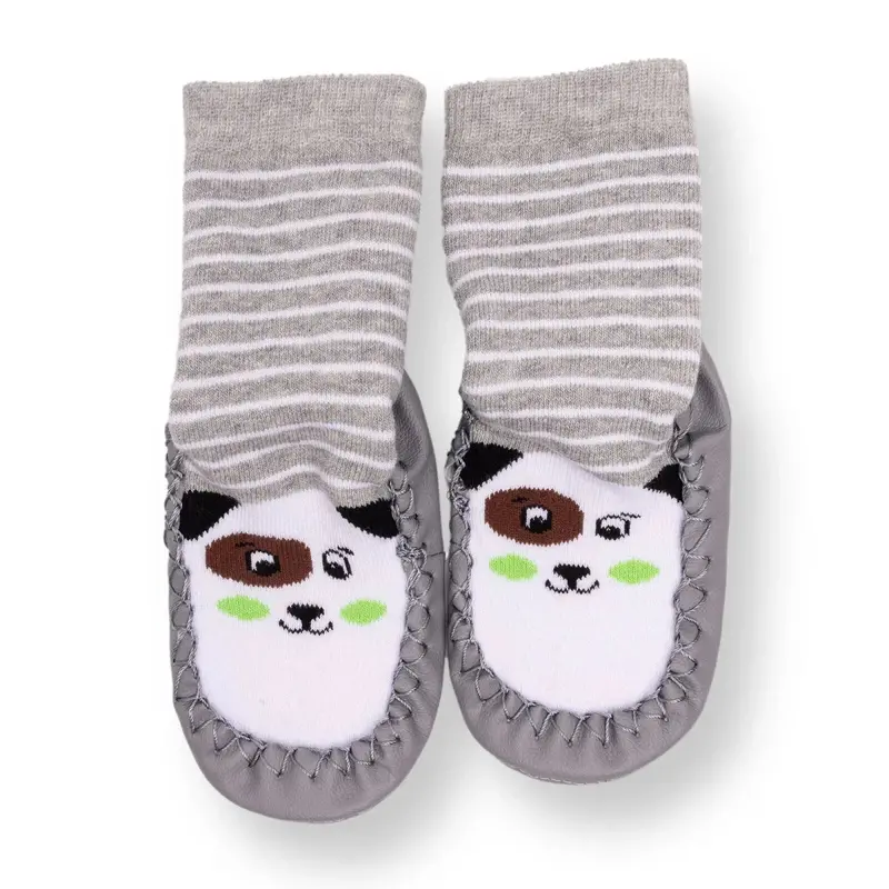 Hellobaby Boys Slipper Socks Animal - Grey 1