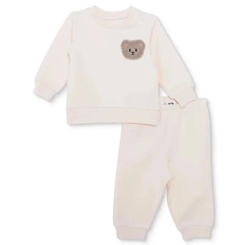 Hellobaby Boys Sweatshirt- Bottom Animal Crew Neck Long Leg Long Sleeve - Beige 1