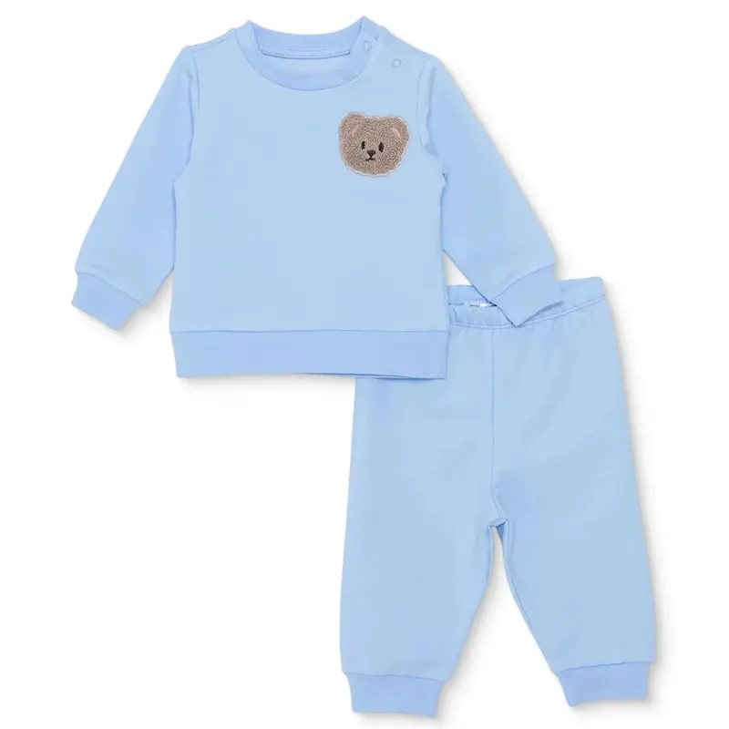 Hellobaby Boys Sweatshirt- Bottom Animal Crew Neck Long Leg Long Sleeve - Light Blue 1