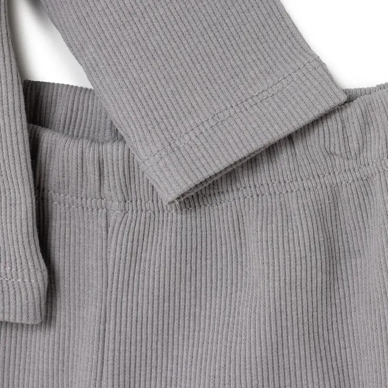 Hellobaby Boys Sweatshirt- Bottom With Buttons Crew Neck Long Leg Long Sleeve - Grey 4