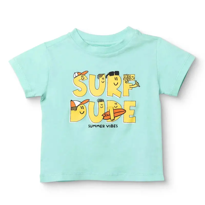 Hellobaby Boys T-Shirt Beach Print Crew Neck Short Sleeve - Multicolour 1