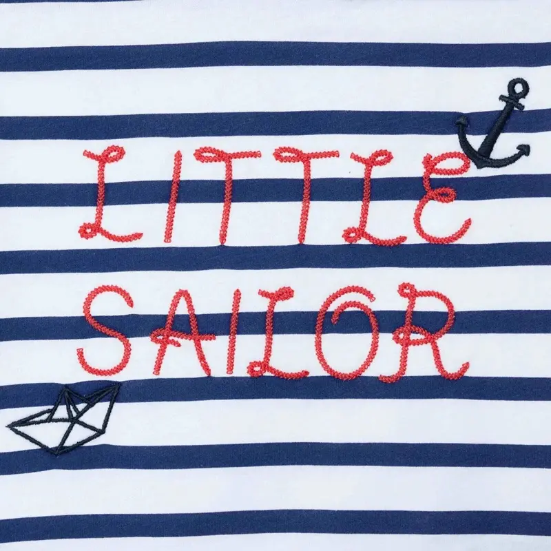Hellobaby Boys T-Shirt Nautical Print Little Sailor Crew Neck Short Sleeve - Navy Printed 4