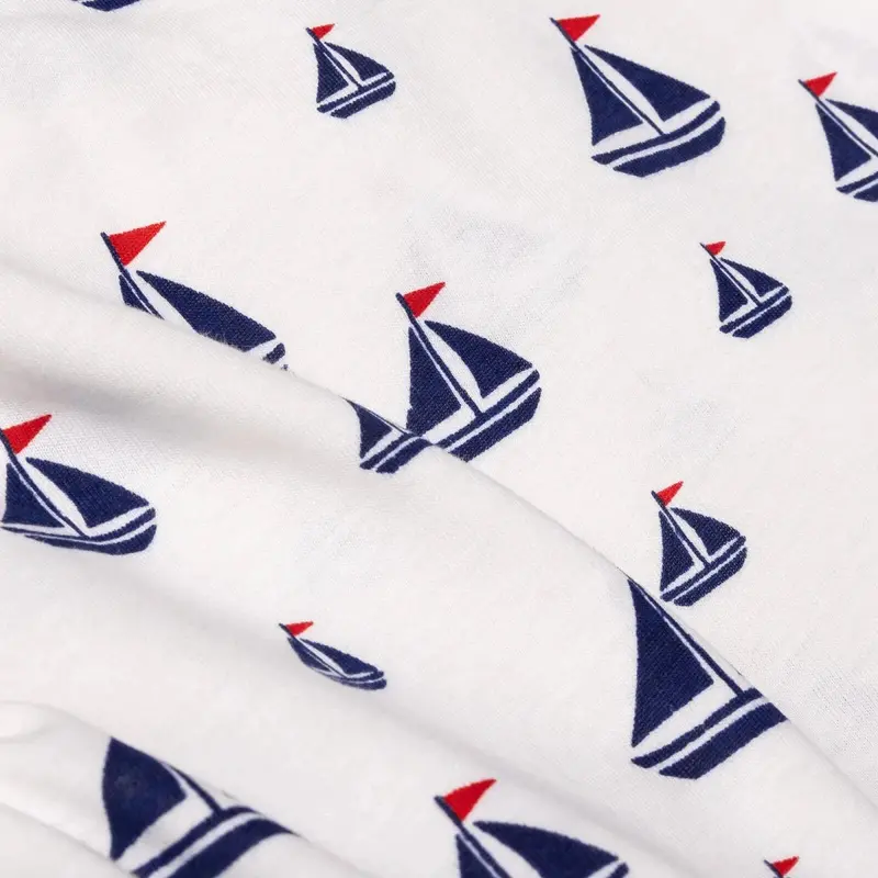 Hellobaby Boys T-Shirt & Shorts Set Nautical Print Little Sailor Crew Neck Above The Knee Short Slee - White Printed 6