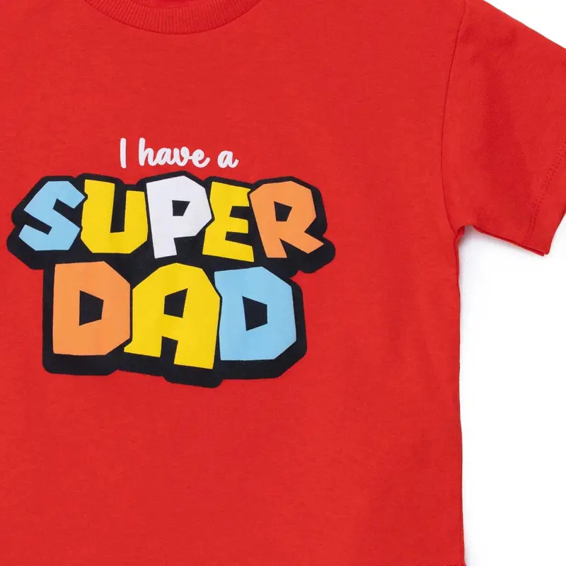 Hellobaby Boys T-Shirt Slogan I Love Dad Print Crew Neck Short Sleeve - Red 3