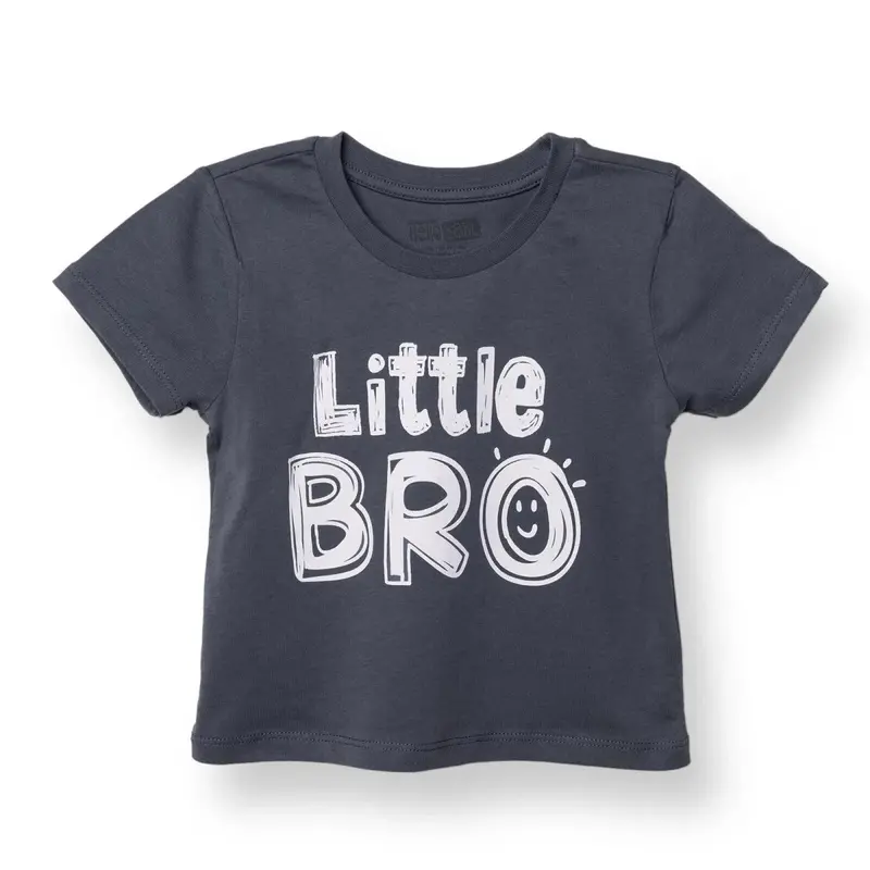 Hellobaby Boys T-Shirt Slogan Print Crew Neck Short Sleeve - Charcoal 1