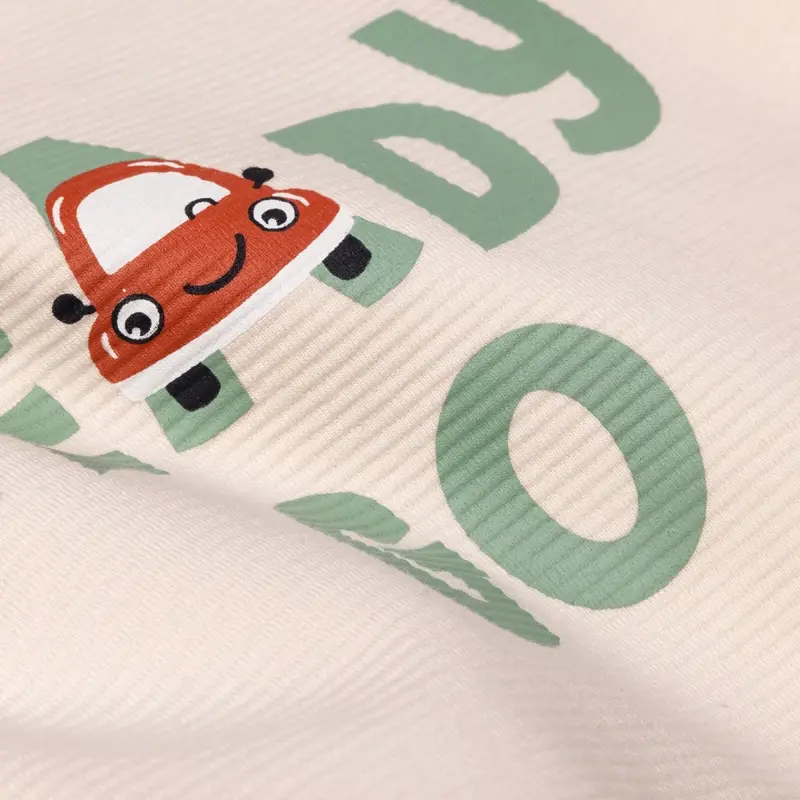 Hellobaby Boys Tracksuit Set Car Print Little Car Crew Neck Full Length Long Sleeve - Ecru 5