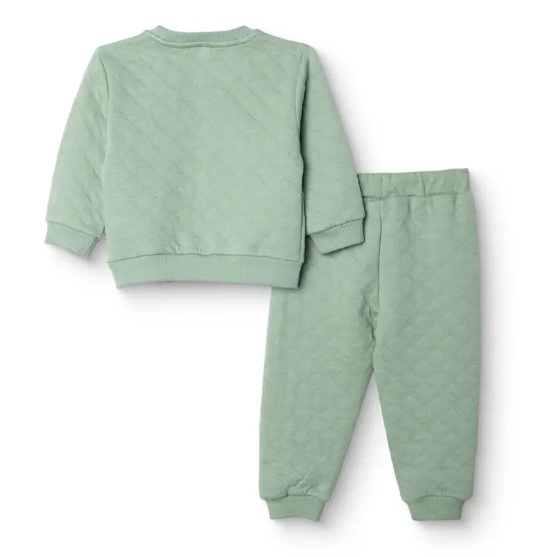 Hellobaby Boys Tracksuit Vehicles Little Car Crew Neck Long Leg Short Sleeve - Green 2