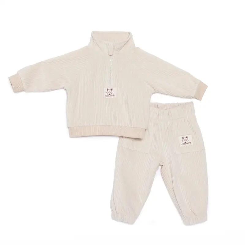 Hellobaby Boys Tracksuit Woodland Boy 2 High Neck Long Leg Long Sleeve - Beige 1