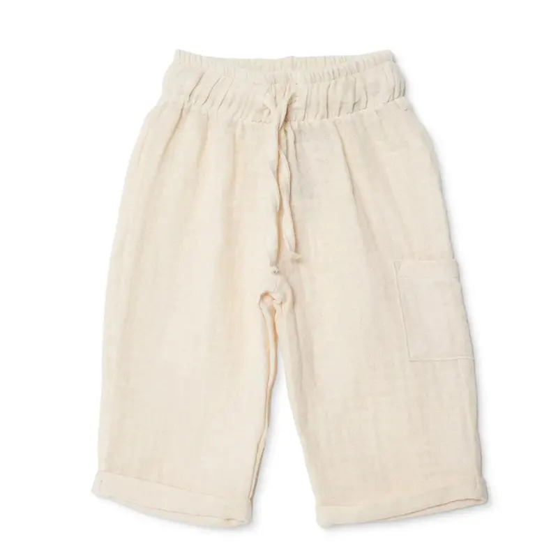 Hellobaby Boys Trouser Lace-Up Little Car  Long Leg - Ecru 1