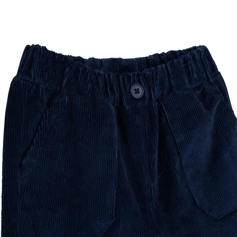Hellobaby Boys Velvet Trouser With Buttons Mountain Explorer Long Leg - Navy Blue 4