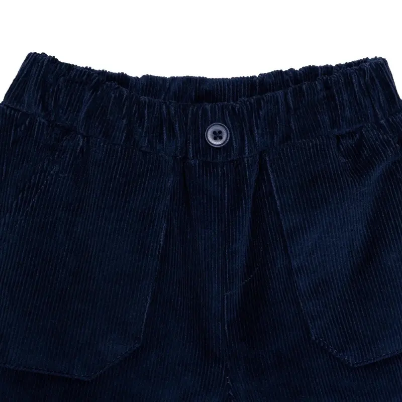 Hellobaby Boys Velvet Trouser With Buttons Mountain Explorer Long Leg - Navy Blue 6