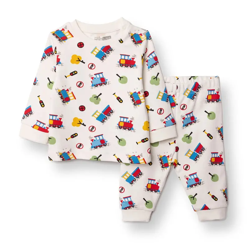 Hellobaby Christmas Baby Boy Long Sleeve Pyjamas Set - Ecru 1