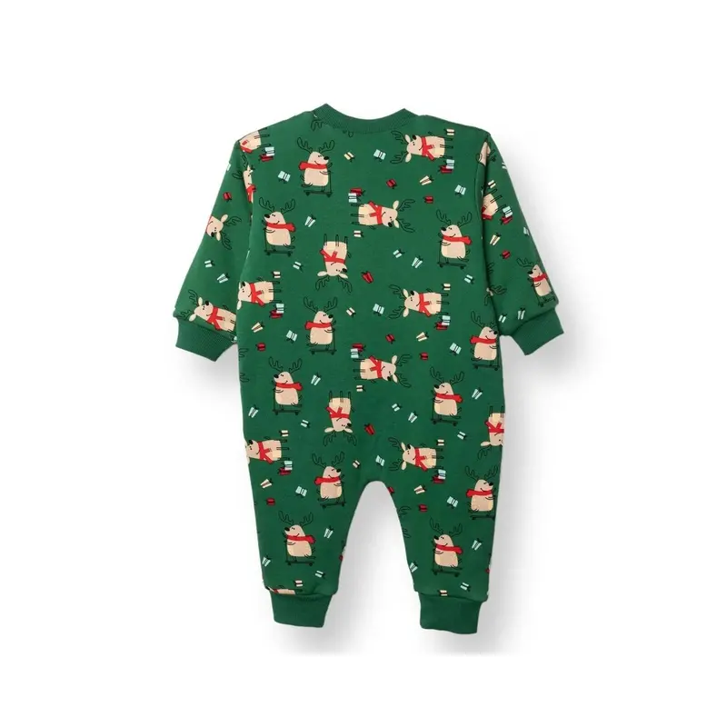 Hellobaby Christmas Baby Boy Sleepsuit - Dark Green 2