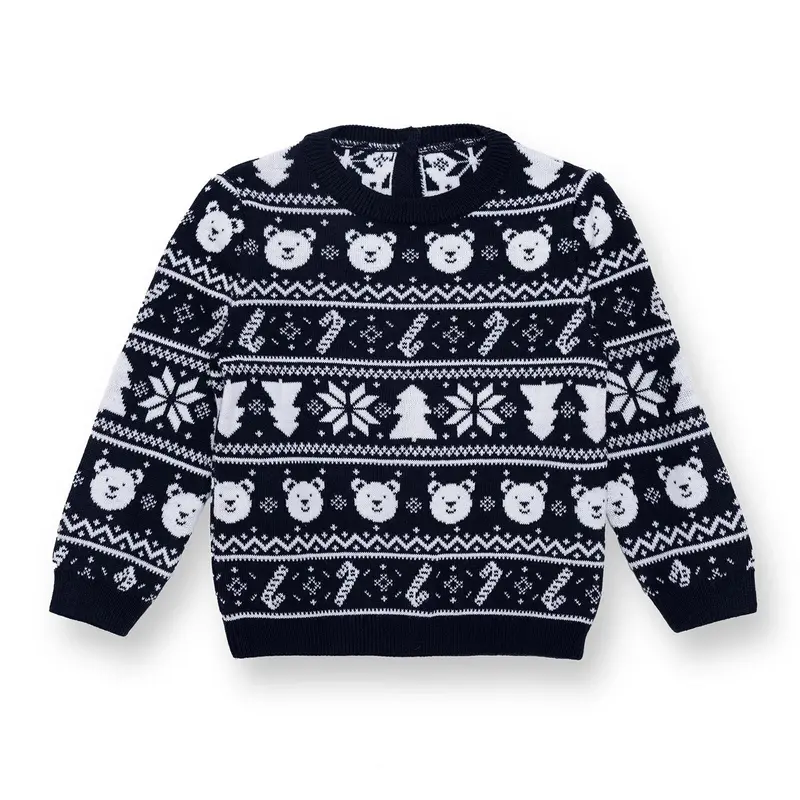 Hellobaby Christmas Baby Boy Snow Party Sweatshirt - Navy Blue 1