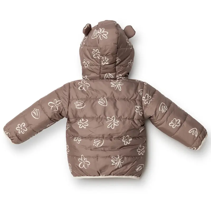 Hellobaby Floral Printed Girl Coat - Brown 2