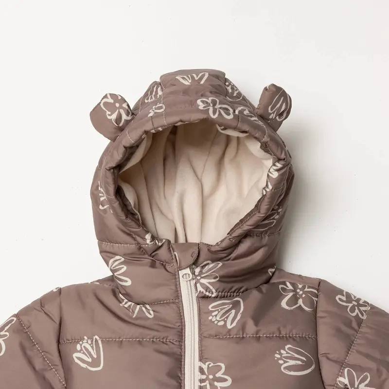 Hellobaby Floral Printed Girl Coat - Brown 3
