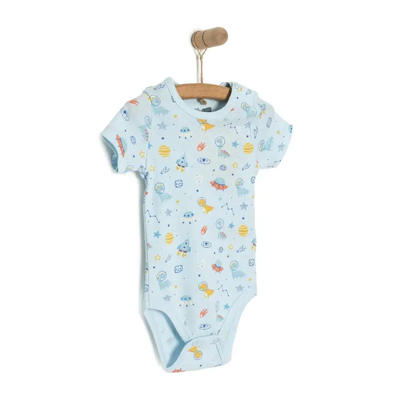 Hellobaby Galaxy Patterned Short Sleeve Bodysuit - Blue 2