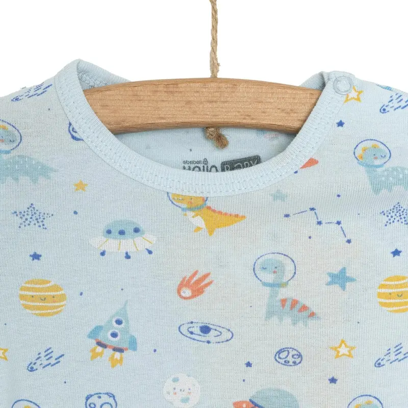 Hellobaby Galaxy Patterned Short Sleeve Bodysuit - Blue 4