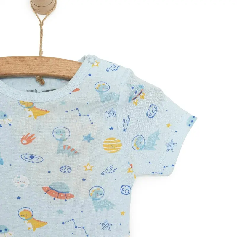 Hellobaby Galaxy Patterned Short Sleeve Bodysuit - Blue 6