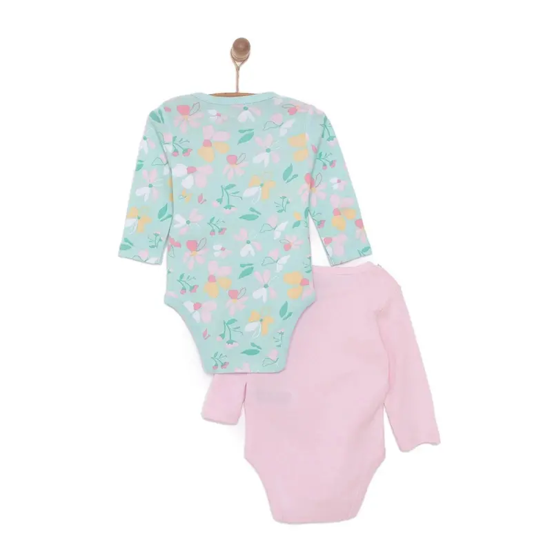 Hellobaby Girl 2-Pack Long Sleeve Bodysuit - Light Pink 2